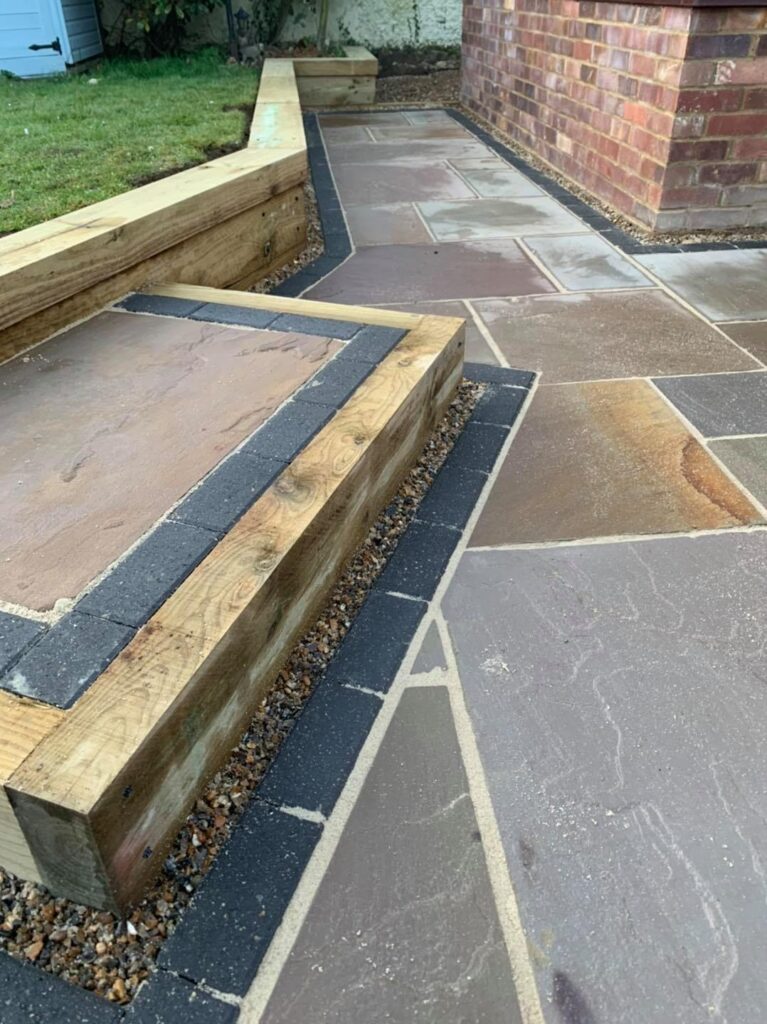 Labrador Tree Surgery. Based in Herne Bay. For all your tree surgery and tree surgeon needs. Job carried out in Herne Bay - Porcelain Patio and Step Onto Decking
